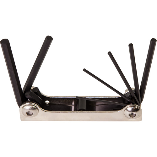 Folding Hex Key Set, 7 Pcs., Metric