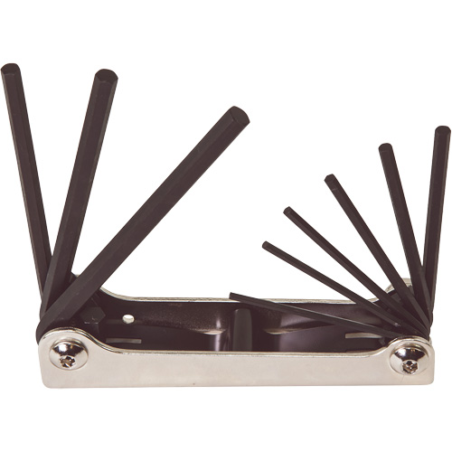 Folding Hex Key Set, 9 Pcs., Imperial