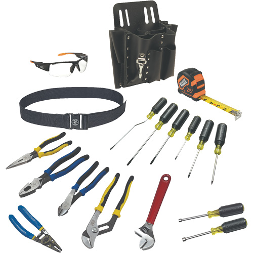 Journeyman Tool Set with Tool Belt and Leather Pouch, 18 Pieces