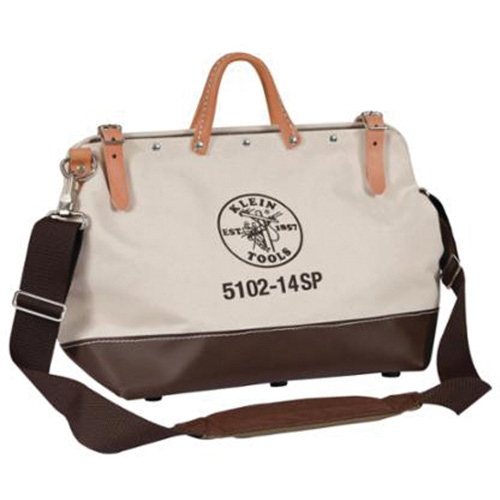 Deluxe Canvas Tool Bag, Canvas, 10 Pockets, Natural
