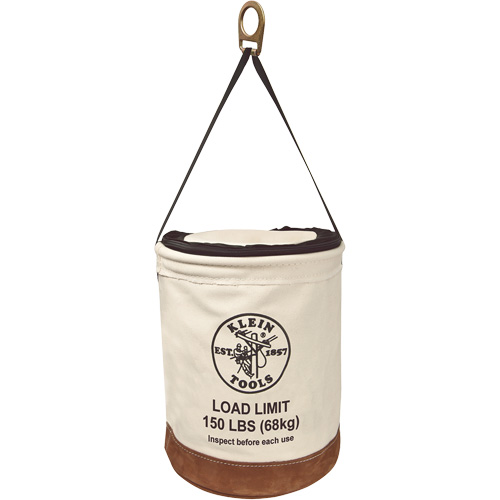 Canvas Bucket with Bucket Top, Canvas, 14" Dia. x 22" H, 150 lbs. Load Rating