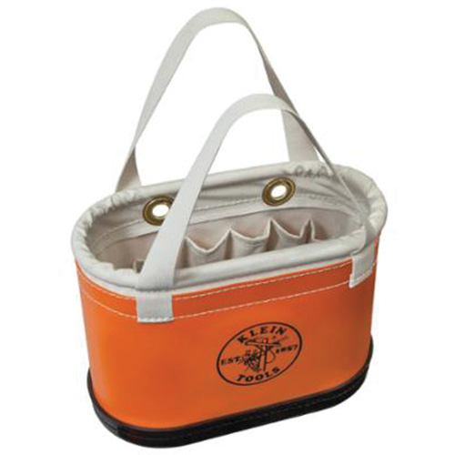 Hard-Body Oval Bucket, 14" L x 7" W x 10" H, Plastic, Orange