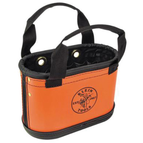 Hard-Body Oval Bucket, 14" L x 7" W x 10" H, Plastic, Orange