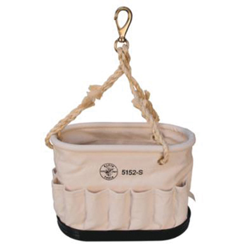 Oval Bucket, Canvas, 41 Pockets, Natural