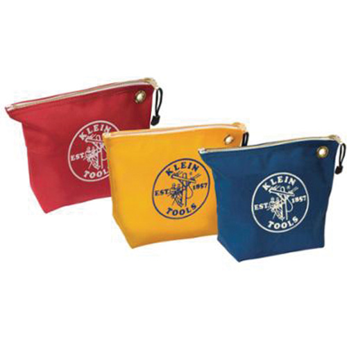 Zipper Tool Pouches, 3-Pack, Canvas, 1 Pockets, Natural