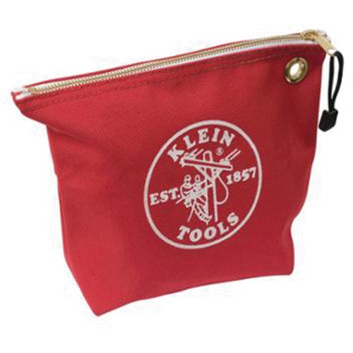 Zipper Tool Pouch, Canvas, 1 Pockets, Red