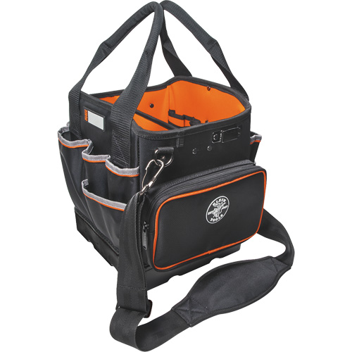 Tradesman Pro™ Tool Tote, Ballistic Nylon, 40 Pockets, Black/Orange