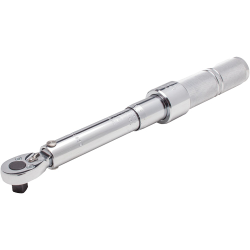 Micrometer Torque Wrench, Click, 3/8" Square Drive, 40 - 200 in lbs.