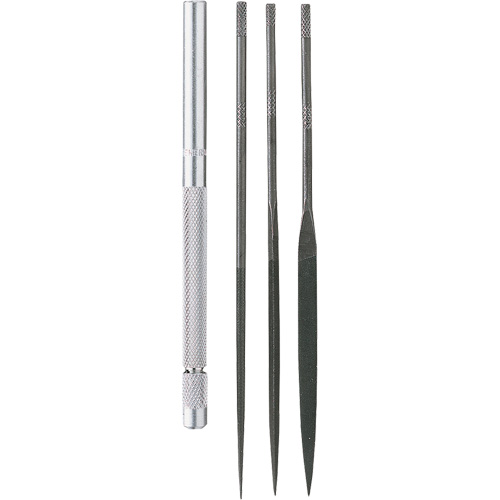 Needle File Set with Handle, 4 Pcs