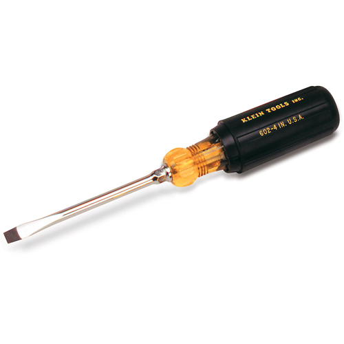 Heavy-Duty Slot Keystone Screwdriver, 3/8", 15-7/16" L, Cushion Grip Handle