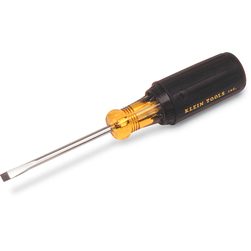 Slot Cabinet Tip Screwdriver, 3/16" Tip, Round, 13-3/4" L, Cushion Grip Handle