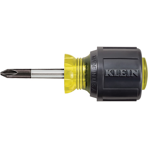 Stubby Phillips Screwdriver, #2, 3-7/16" L, Cushion Grip Handle