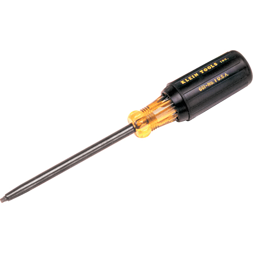 Square Recess Screwdriver, #1 Tip, Round, 11-3/4" L, Cushion Grip Handle