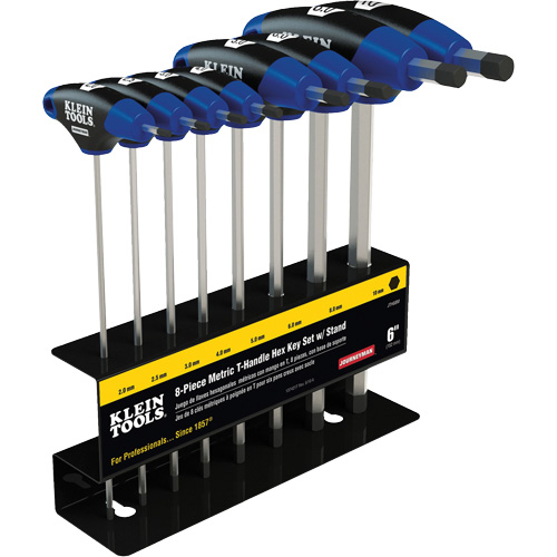 Metric T-Handle Hex Key Set, 8 Pcs., Metric