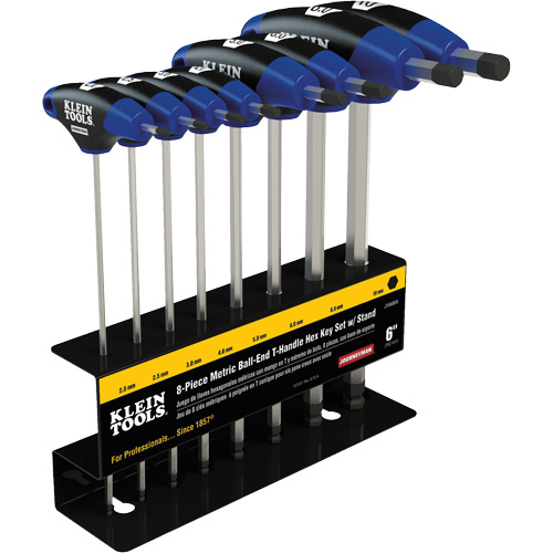 Metric Ball-End T-Handle Hex Key Set, 8 Pcs., Metric