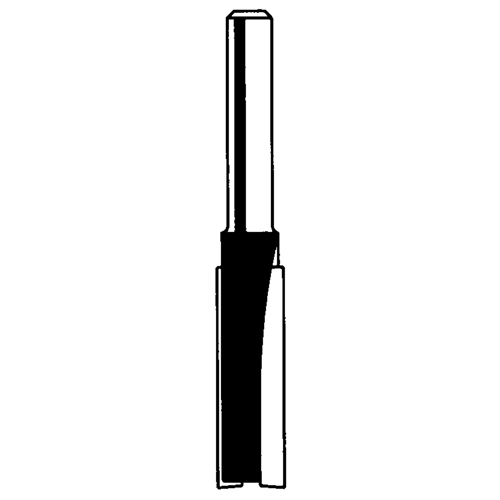 Router Bit - Double Flute Straight Bit, 1/8" Dia., 3/8" H, 1-3/4" L, 1/4" Shank