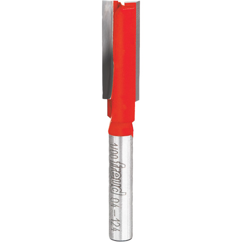 Router Bit - Double Flute Straight Bit, 3/8" Dia., 1" H, 2-1/2" L, 1/4" Shank