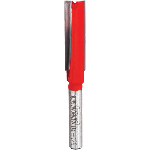 Router Bit - Double Flute Straight Bit, 3/8" Dia., 1" H, 2-11/16" L, 1/4" Shank