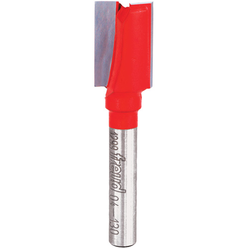 Router Bit - Double Flute Straight Bit, 1/2" Dia., 1" H, 2-1/4" L, 1/4" Shank