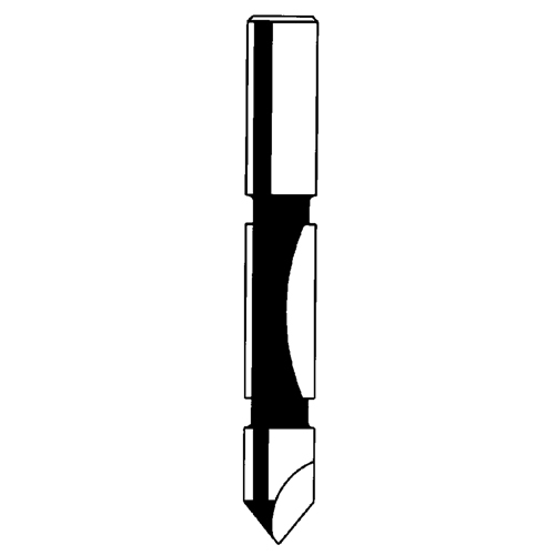 Router Bit - Panel Pilot Bit, 1/4" Dia., 3/4" H, 2-1/4" L, 1/4" Shank