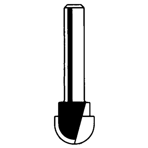 Router Bit - Round Nose Bit, 1/8" Dia., 1/4" Shank