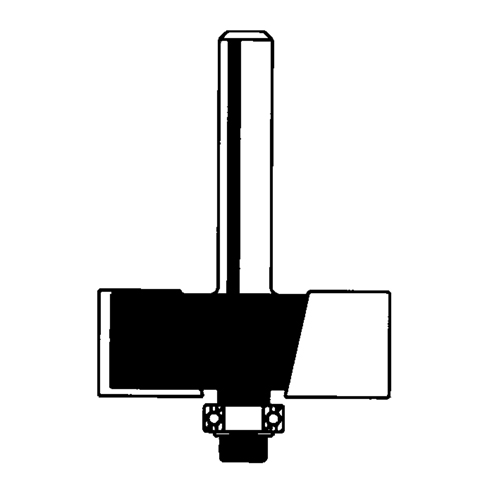 Router Bit - Rabbeting Bit With Bearing Set, 1-3/8" Dia., 1/4" Shank
