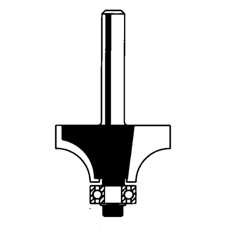 Router Bit - Rounding Over Bit, 5/8" Dia., 1/4" Shank