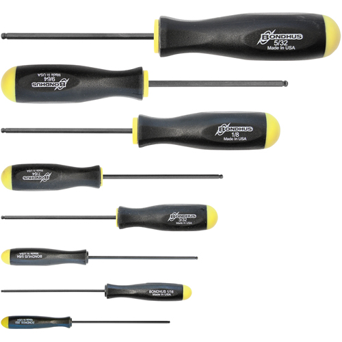 Ball Driver Screwdriver Sets - SAE, 8 Pcs.