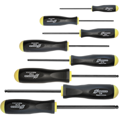 Ball Driver Screwdriver Sets - SAE, 8 Pcs.