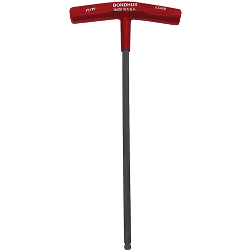 Individual Hex Keys - Metric, Ball End, 6 mm x 10.5" L, T Handle
