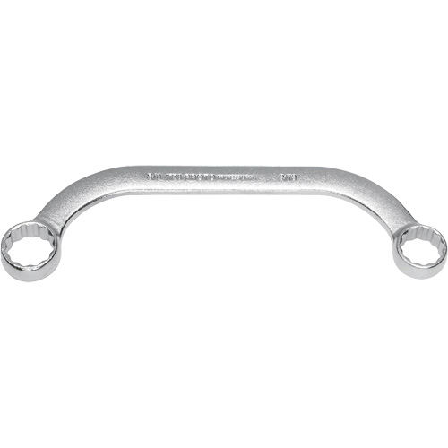 Box End Wrench, 12 Point, 5/8"/9/16", 15° Offset, Plain Finish