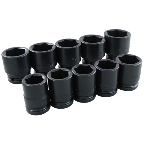 Socket Set, 10 Pcs, Impact, 3/4" Drive Size