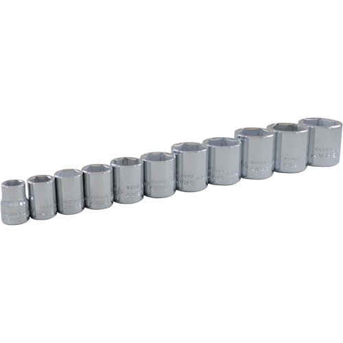 SAE Socket Set, 11 Pcs, 3/8" Drive Size