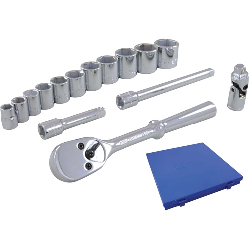 SAE Socket Set, 15 Pcs, 3/8" Drive Size
