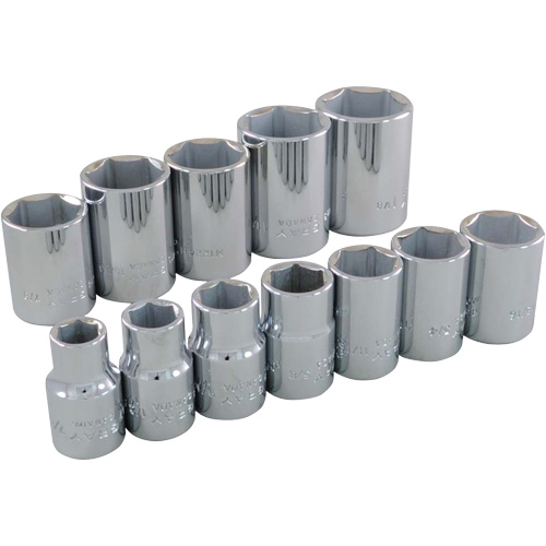 SAE Socket Set, 12 Pcs, 1/2" Drive Size