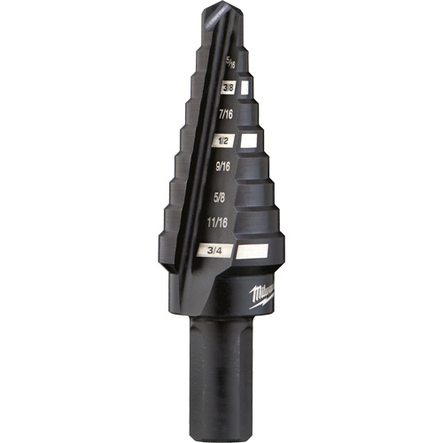 #3 Step Drill Bit, 1/4" - 3/4" , 1/16" Increments, High Speed Steel