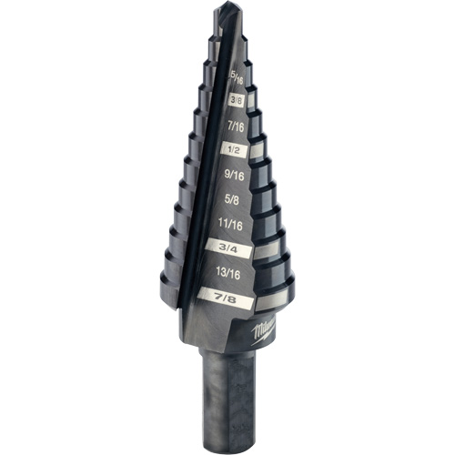 #4 Step Drill Bit, 3/16" - 7/8" , 1/16" Increments, High Speed Steel