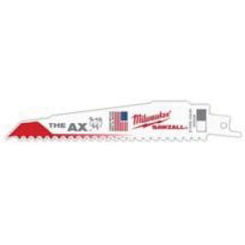 The Ax™ Sawzall® Blade, Bi-Metal, 5 TPI, 6" L x 1" W