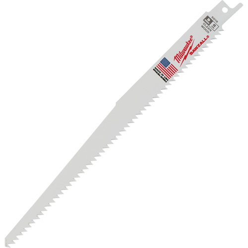 Fleam Ground Sawzall® Blade, Bi-Metal, 6 TPI, 9" L x 3/4" W