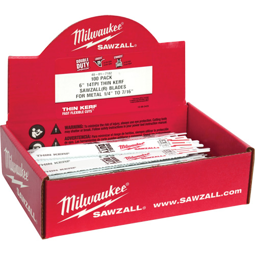 Sawzall® Blade, Bi-Metal, 24 TPI, 6" L x 3/4" W
