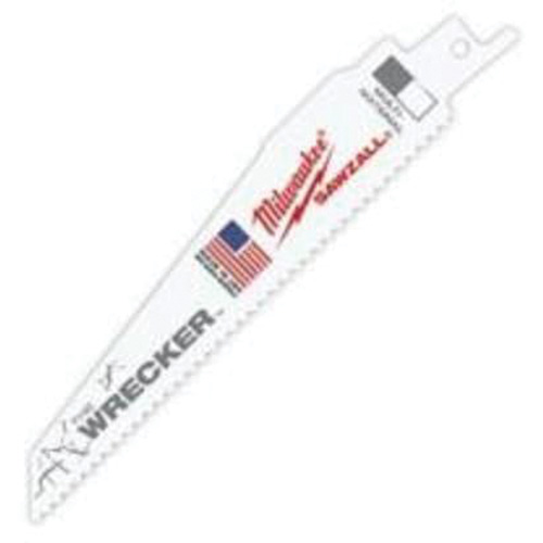 The Wrecker™ Multi-Material Sawzall® Blade, Bi-Metal, 7-11 TPI, 6" L x 1" W