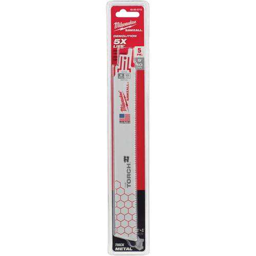 The Torch™ Sawzall® Blade, Bi-Metal, 10 TPI, 9" L x 1" W