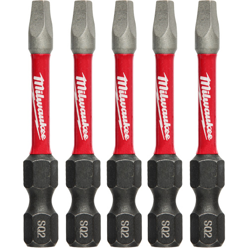 Shockwave™ Impact Power Bits, Square, #2 Tip, 1/4" Drive Size, 2" Length