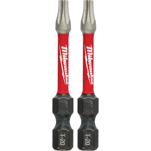 Shockwave™ Impact Power Bits, Torx, T-20 Tip, 1/4" Drive Size, 2" Length