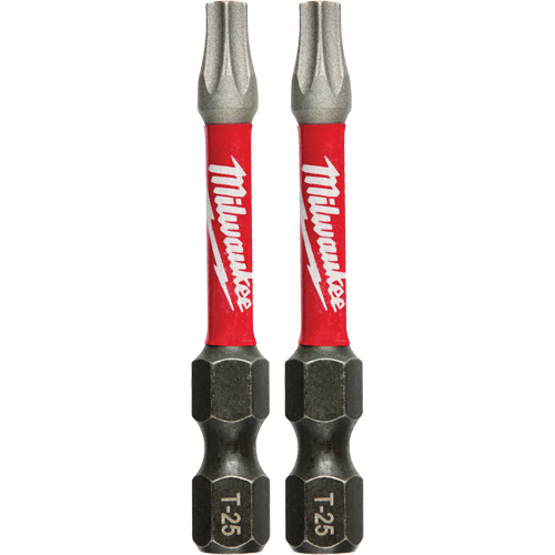 Shockwave™ Impact Power Bits, Torx, T-25 Tip, 1/4" Drive Size, 2" Length