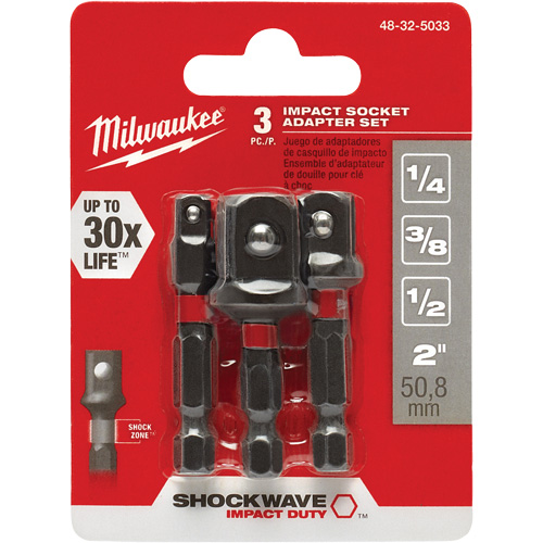 Shockwave™ Impact Driver Socket Adapter Set, 1/4" Drive Size, Ball, 1-7/8" L