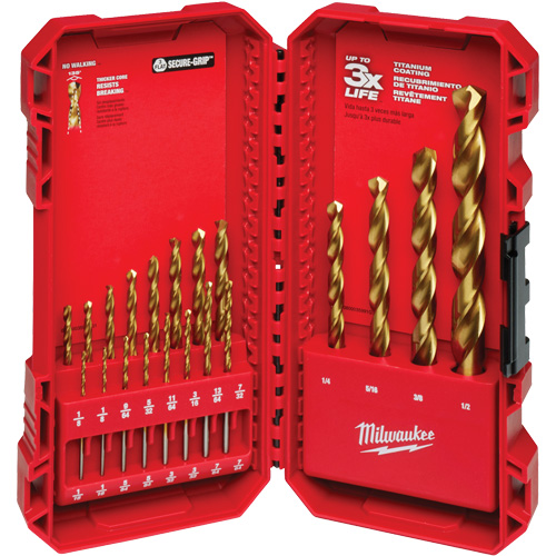 Thunderbolt® Drill Bit Set, 20 Pieces, High Speed Steel