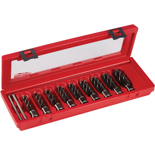 Annular Cutter Drill Bit Set, 9 Pieces, High Speed Steel