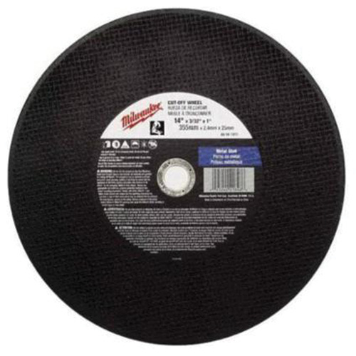 High Speed Cut-Off Wheel, 12" x 1/8", 1" Arbor, Type 1, Aluminum Oxide, 4365 RPM
