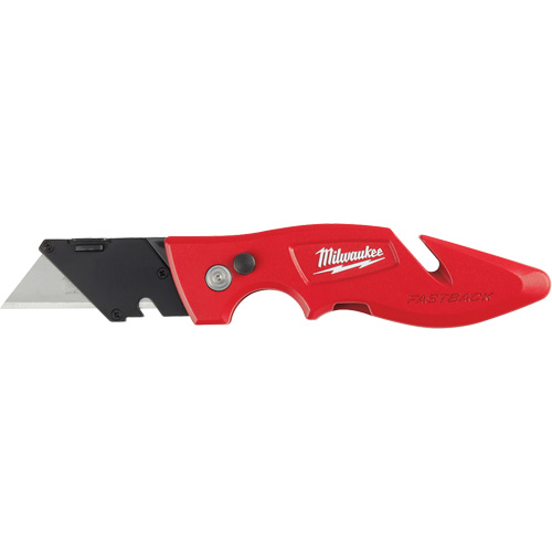 Fastback™ Flip Utility Knife, 2" Blade, Carbon Steel Blade, Metal Handle